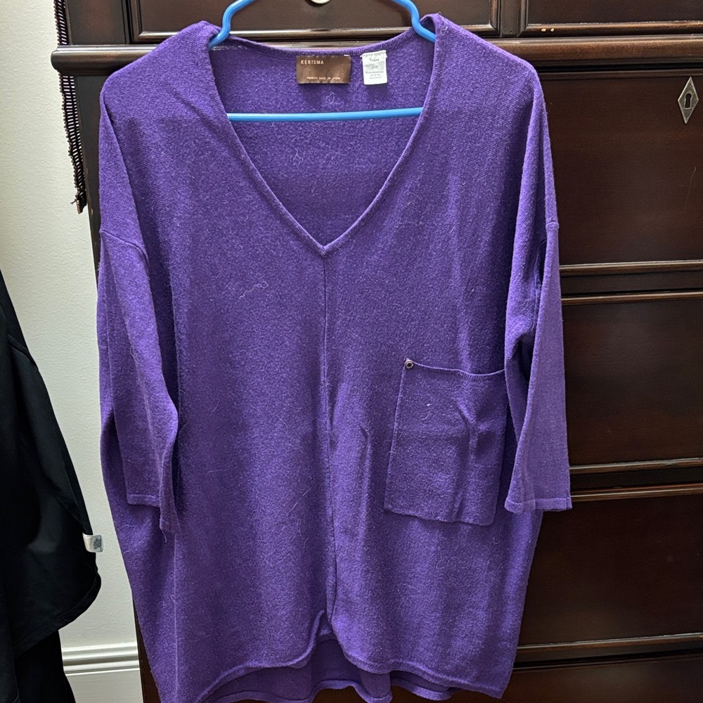 Karissa Deep Purple V-Neck Sweater
